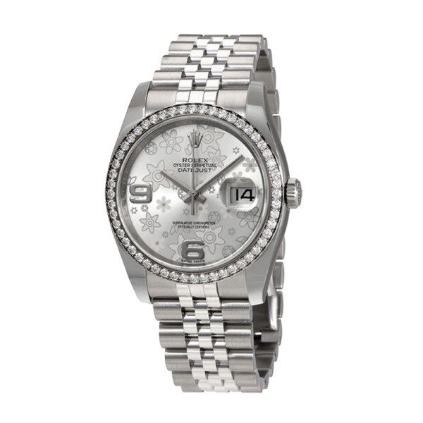 Rolex Datejust 116244SFAJ 36MM Silver Floral Dial Silver-tone Case - Image 2