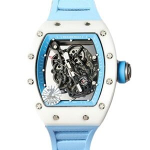 Richard Mille RM055 Men Mechanical Watch Rubber Band Transparent Dial