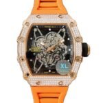 Richard Mille RM35-02 Mechanical Men Rubber Band Watch Diamond Bezel