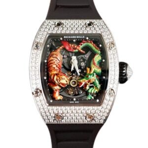 Richard Mille RM51-01 Ladies Mechanical Diamond Bezel Watch Rubber Band