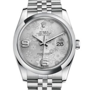 Rolex Datejust 116200SFAJ 36MM Silver Floral Dial Silver-tone Case
