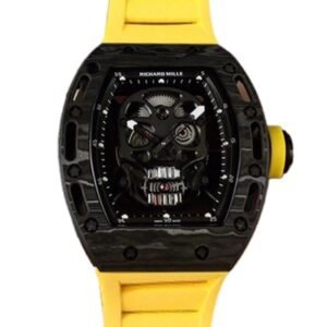 Richard Mille RM052 Men Mechanical Black Skull Dial Rubber Band