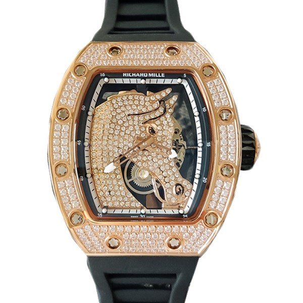 Richard Mille RM52-02 Mechanical Men Rubber Band Horse Dial Diamond Bezel