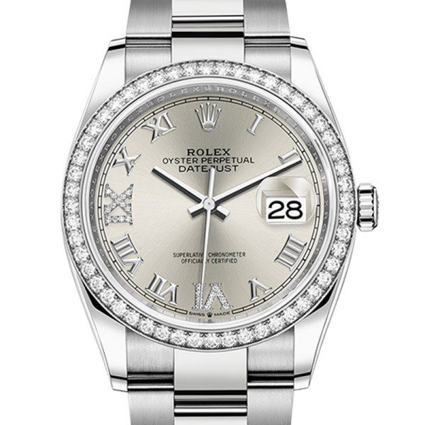 Rolex Datejust m126284rbr-0022 36MM Silver Dial Silver-tone Case