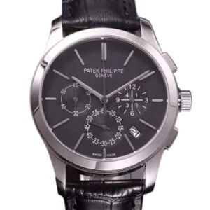 Patek Philippe Grand Complications GrandBKSL028 Men??s 40mm Leather Strap Silver-tone