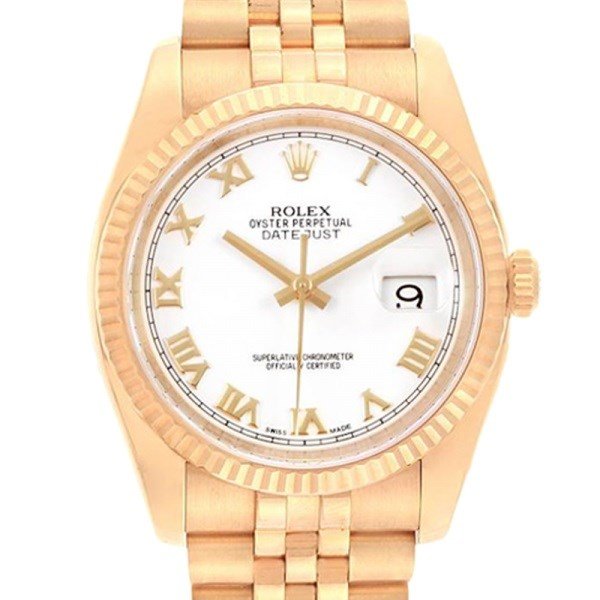 Rolex Datejust 116238 36MM White Dial Gold-tone Case
