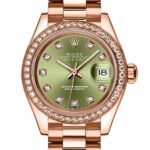 Rolex Datejust m279135rbr-0014 28MM Green Dial Rose Gold-tone Case