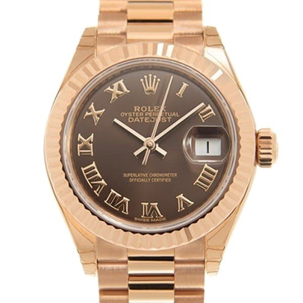 Rolex Datejust m279175-0014 28MM Chocolate Dial Rose Gold-tone Case