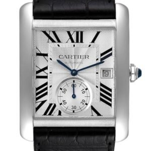 Cartier Tank MC Men??s W5330003 Leather Strap Silver-tone