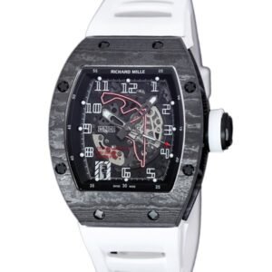Richard Mille RM 010 Men Automatic Carbon Fiber Watch Transparent Dial