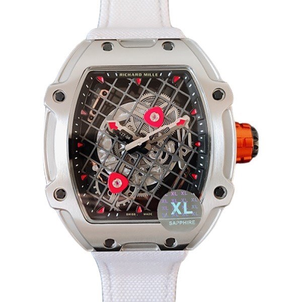 Richard Mille RM27-04 Men Mechanical Transparent Dial Nylon Strap Stainless Steel