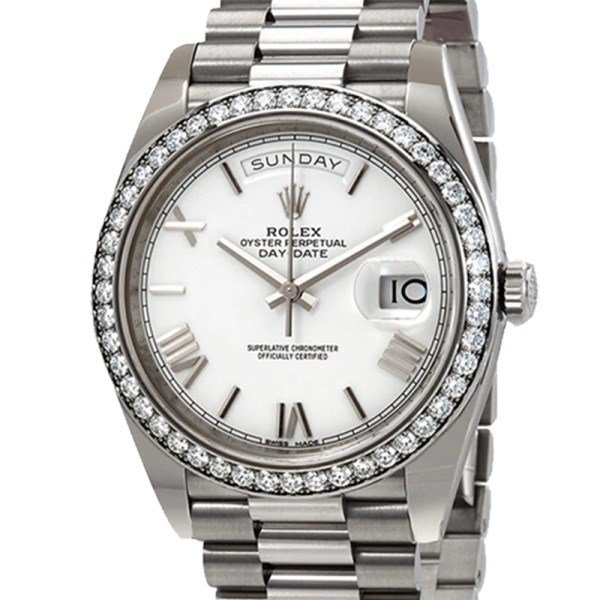 Rolex Day-Date 228349WRP 40MM White Dial Silver-tone Case