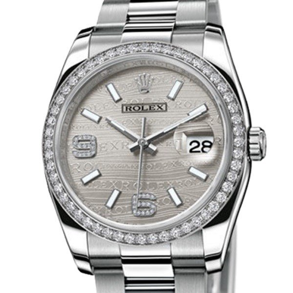 Rolex Datejust 116244-72600 36MM Silver Wave Dial Silver-tone Case