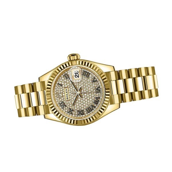 Rolex Datejust m279178-0031 28MM Diamond Paved Dial Gold-tone Case - Image 3