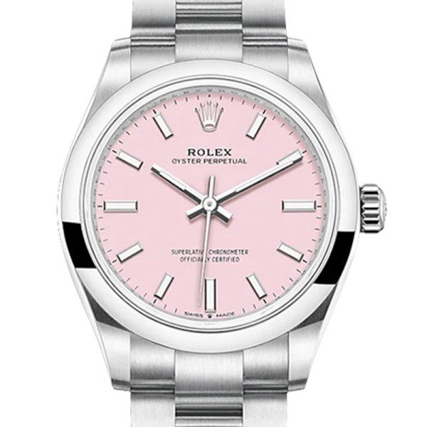 Rolex Oyster Perpetual m277200-0009 31MM Pink Dial Silver-tone Case