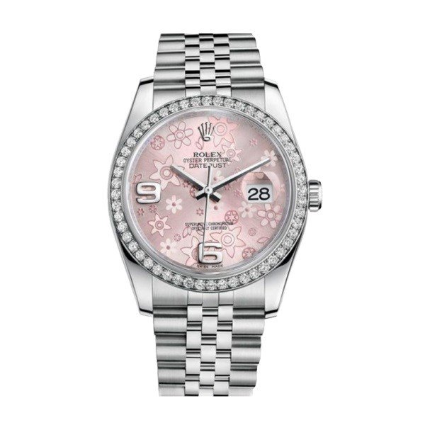 Rolex Datejust 116244PFAJ 36MM Pink Floral Dial Silver-tone Case - Image 2