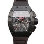 Richard Mille RM011 Automatic Men Rubber Band Watch Transparent Dial