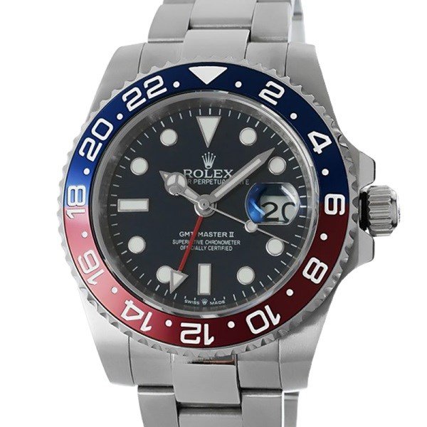 Rolex Gmt Master Ii m126710blro-0002 40MM Black Dial Silver-tone Case