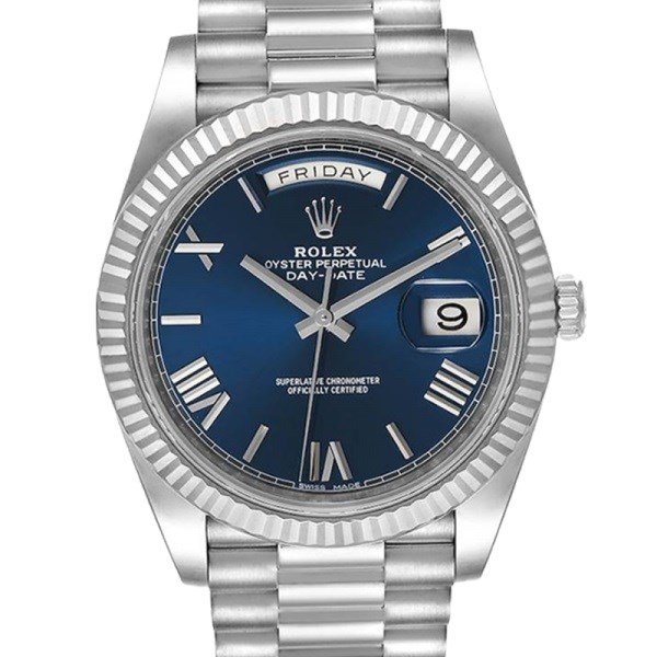 Rolex Day-Date m228239-0007 40MM Blue Dial Silver-tone Case