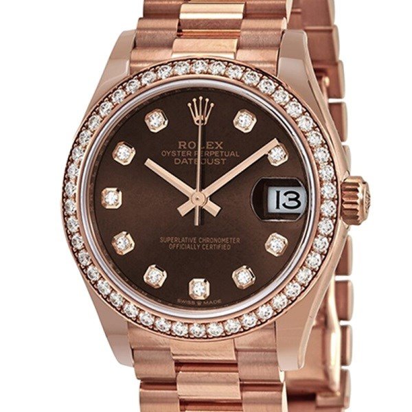 Rolex Datejust m278285rbr-0006 31MM Chocolate Dial Rose Gold-tone Case