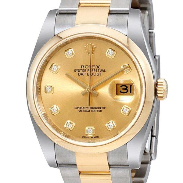 Rolex Datejust 116203CDO 36MM Champagne Dial Silver-tone Case