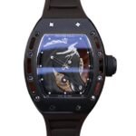 Richard Mille RM52-02 Mechanical Men Rubber Band Watch Horse Head Skeleton Dial
