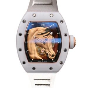 Richard Mille RM52-02 Men Mechanical Horse Head Skeleton Dial Watch Ceramics Bezel