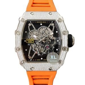 Richard Mille RM35-02 Men Mechanical Watch Rubber Band Diamond Bezel