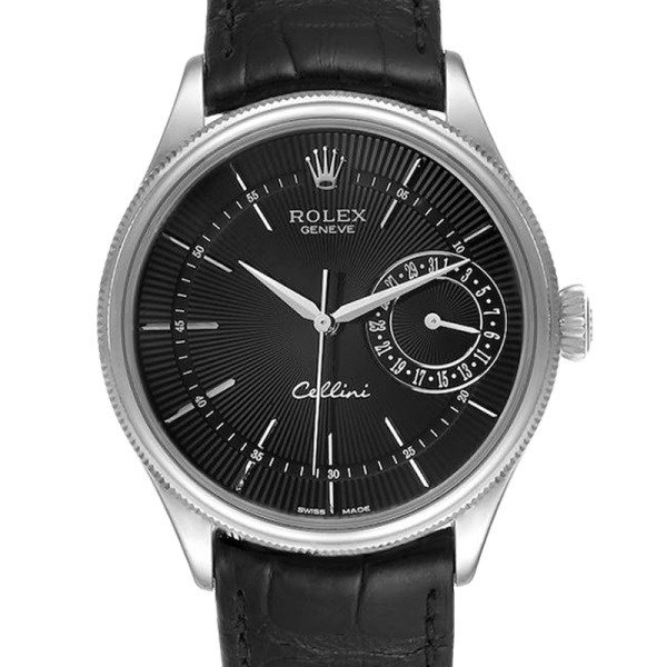 Rolex Cellini m50519-0007 39MM Black Dial Silver-tone Case