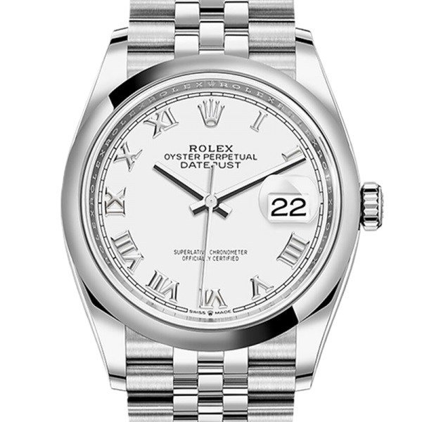 Rolex Datejust m126200-0007 36MM White Dial Silver-tone Case