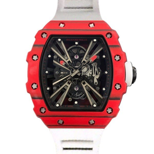 Richard Mille RM12-01 Mechanical Men Transparent Dial Watch Rubber Band