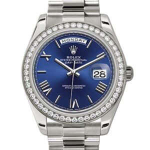 Rolex Day-Date 228349BLRP 40MM Blue Dial Silver-tone Case