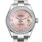 Rolex Datejust m279384rbr-0006 28MM Pink Dial Silver-tone Case