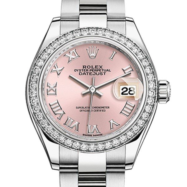 Rolex Datejust m279384rbr-0006 28MM Pink Dial Silver-tone Case