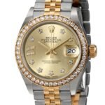 Rolex Datejust m279383rbr-0021 28MM Champagne Diamond Dial Silver-tone Case