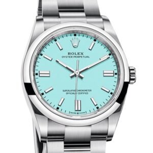 Rolex Oyster Perpetual m124300-0006 41MM Turquoise Blue Dial Silver-tone Case