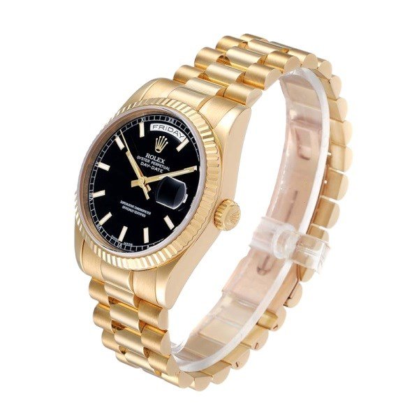 Rolex Day-Date 118238BKSP 36MM Black Dial Yellow Gold-tone Case - Image 3