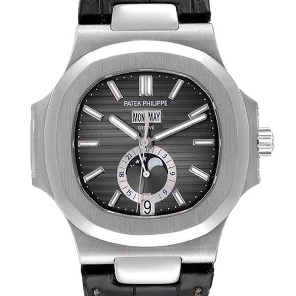 Patek Philippe Nautilus Men??s 40mm 5726A-001 Automatic Leather Strap