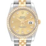 Rolex Datejust 116243CDJ 36MM Champagne Dial Silver-tone Case