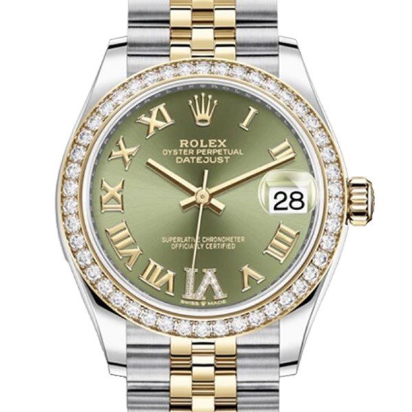 Rolex Datejust m278383rbr-0016 31MM Green Dial Silver-tone Case
