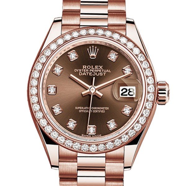Rolex Datejust 279135rbr-0017 28MM Brown Dial Rose Gold-tone Case