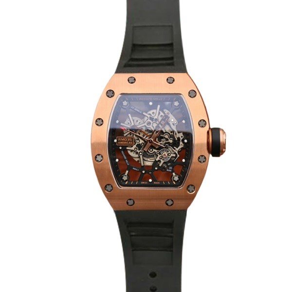 Richard Mille RM035 Men Mechanical Rubber Band Transparent Dial - Image 2