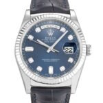 Rolex Day-Date 118139 36MM Blue Dial Silver-tone Case